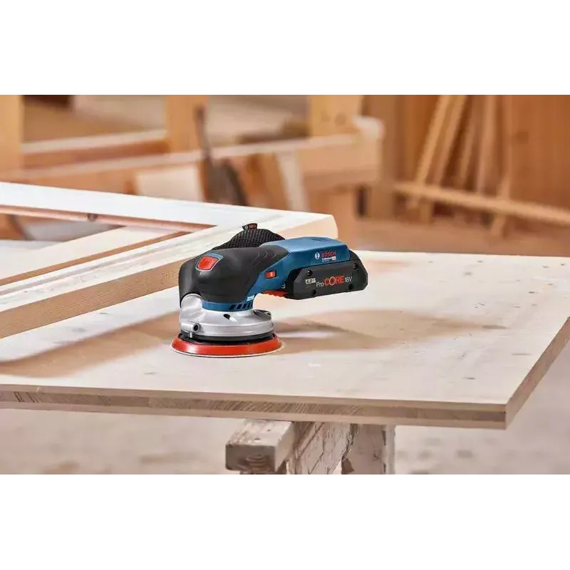 Bosch GEX 18V-125 PROFESSIONAL akumuliatorinis orbitinis šlifuoklis, 10000 RPM, 20000 OPM, juoda, mėlyna, pilka