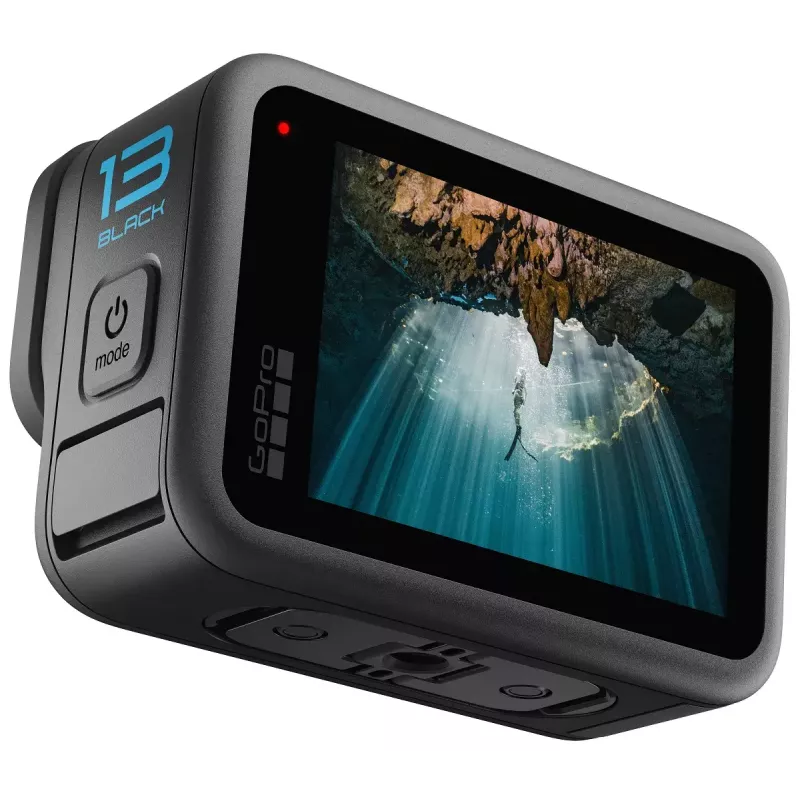 Veiksmo kamera GoPro HERO13 Black Bundle — 5.3K Ultra HD, 27,6 MP CMOS, 240 kadrų/s, 2,27 col. LCD, 2x skaitmeninis priartinimas, stereo WAV garsas