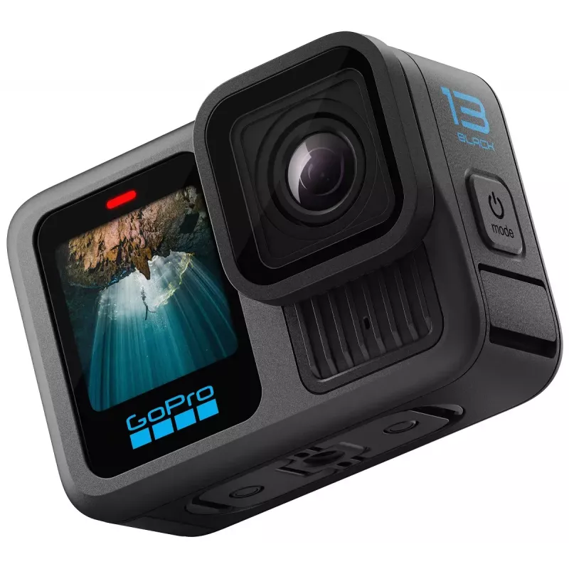 Veiksmo kamera GoPro HERO13 Black Bundle — 5.3K Ultra HD, 27,6 MP CMOS, 240 kadrų/s, 2,27 col. LCD, 2x skaitmeninis priartinimas, stereo WAV garsas