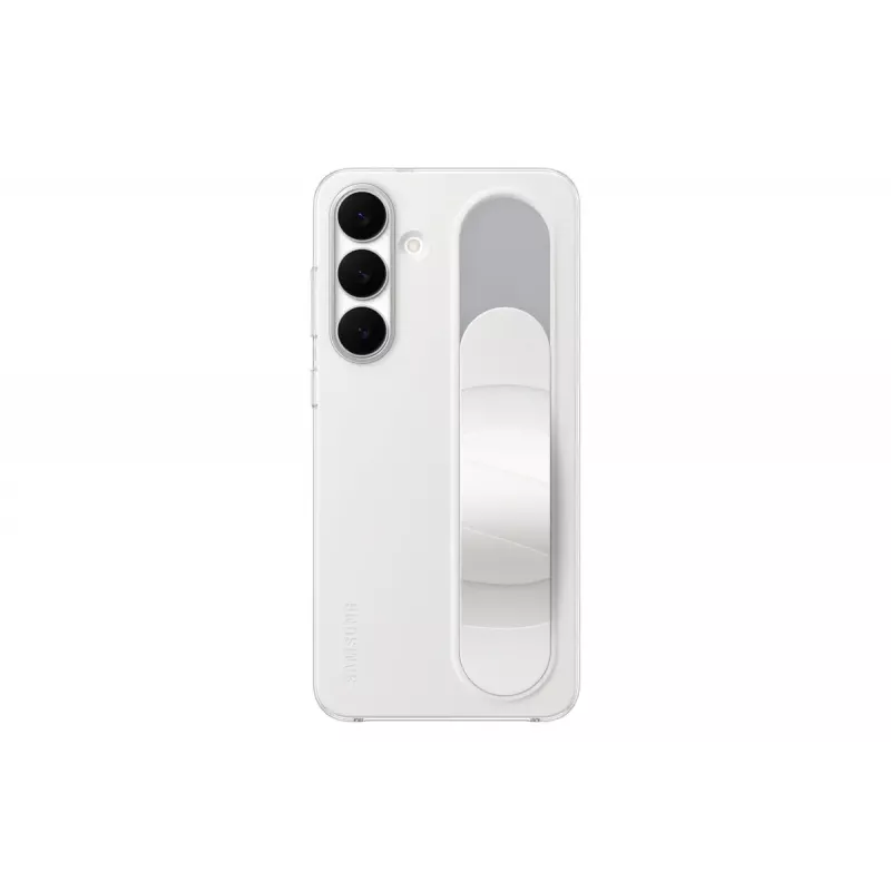 Stovintis dėklas su rankena Samsung Galaxy S25 FE – Baltas, darbalaukio stovas