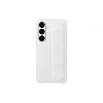Stovintis dėklas su rankena Samsung Galaxy S25 FE – Baltas, darbalaukio stovas