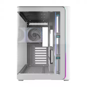 FSP M580-WP Plus Midi Tower korpusas baltas ARGB, mITX, mATX, ATX, lenktas stiklas