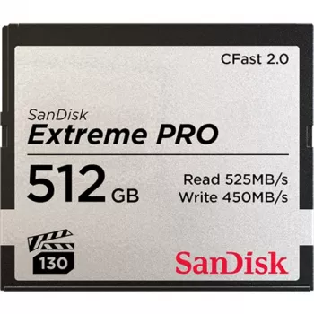 WESTERN DIGITAL SanDisk Extreme Pro CFast 2.0 512GB atminties kortelė – 525MB/s skaitymo greitis