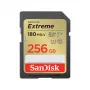 SDXC atminties kortelė SANDISK UHS-I Extreme 256 GB — skaitymas 180 MB/s, rašymas 130 MB/s, U3/V30, Class 10