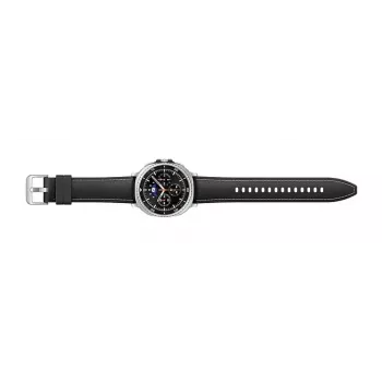 Samsung Galaxy Watch8 Classic 46 mm sidabrinis laikrodis su besisukančiu rėmeliu, 1.3 colio AMOLED ekranu, Wi-Fi ir GPS