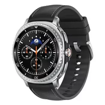 Samsung Galaxy Watch8 Classic 46 mm sidabrinis laikrodis su besisukančiu rėmeliu, 1.3 colio AMOLED ekranu, Wi-Fi ir GPS