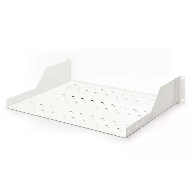 DIGITUS 2U fiksuota montavimo lentyna ventiliuojama, pilka (RAL 7035), iki 25 kg, 85x483x350 mm