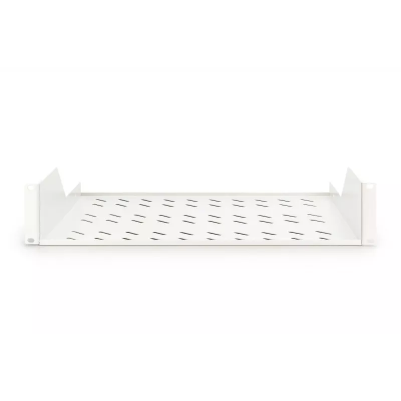 DIGITUS 2U fiksuota montavimo lentyna ventiliuojama, pilka (RAL 7035), iki 25 kg, 85x483x350 mm