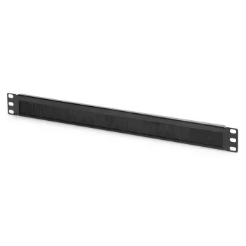 DIGITUS 1U kabelių valdymo panelė su šepečiu 44x483x11 mm, šepetėlio dydis 27x423 mm, spalva juoda (RAL 9005)