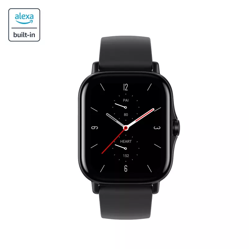 Amazfit GTS 2 išmanusis laikrodis, 4,19 cm (1,65 col.) AMOLED, 43 mm, GPS, skambučiai per Bluetooth, 5 ATM, Midnight Black