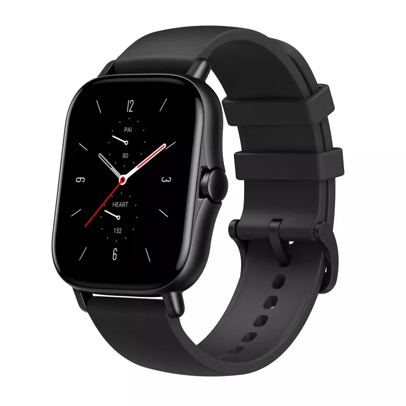 Amazfit GTS 2 išmanusis laikrodis, 4,19 cm (1,65 col.) AMOLED, 43 mm, GPS, skambučiai per Bluetooth, 5 ATM, Midnight Black