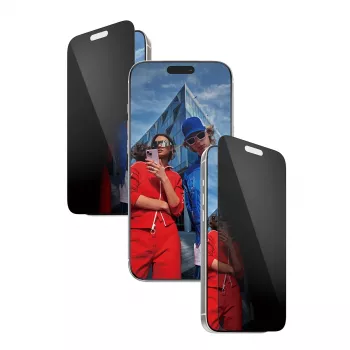 PanzerGlass 2-Way Privacy apsauginis stiklas, skirtas iPhone 17 Pro Max – grūdintas stiklas, itin platus dengimas, EasyAligner