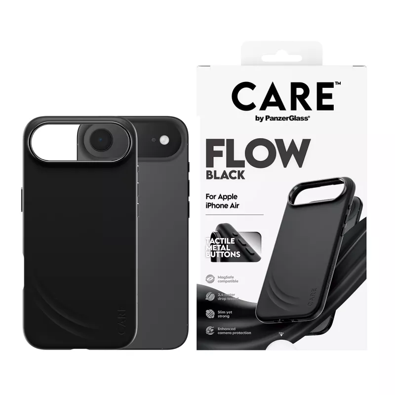 Apsauginis dėklas PanzerGlass CARE™ Flow Case Black su MagSafe, skirtas iPhone Air
