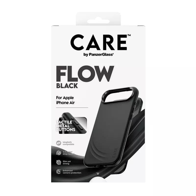 Apsauginis dėklas PanzerGlass CARE™ Flow Case Black su MagSafe, skirtas iPhone Air