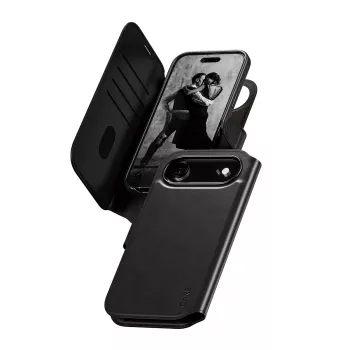 PanzerGlass CARE Tango 2-in-1 dėklas su pinigine ir MagSafe, skirtas iPhone Air, juodas