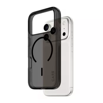 Apsauginis dėklas PanzerGlass CARE™ Urban Explorer Smokey with Black MagSafe, skirtas iPhone 17 Pro (TPU, juoda)