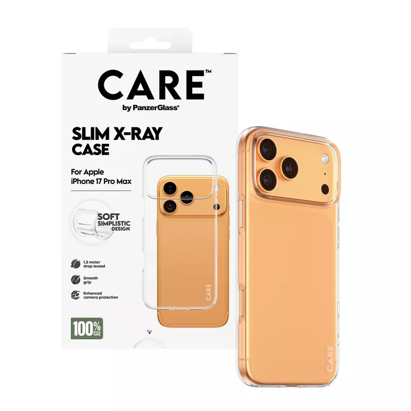 Apsauginis minkštas dėklas PanzerGlass CARE Fashionable Case Transparent X‑Ray, skirtas iPhone 17 Pro Max