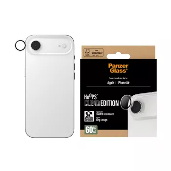 PanzerGlass Hoops objektyvo apsauga iPhone Air – grūdintas stiklas ir silikonas, permatoma, 1 vnt.