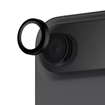 PanzerGlass Hoops apsauginis objektyvas iPhone Air — grūdintas stiklas, juodas, atsparus įbrėžimams ir smūgiams