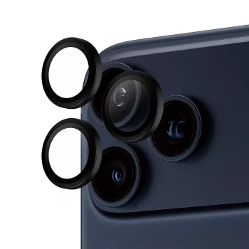 PanzerGlass® Hoops® fotoaparato objektyvo apsauga juoda, skirta iPhone 17 Pro / iPhone 17 Pro Max / iPhone 16 Pro / 16 Pro Max