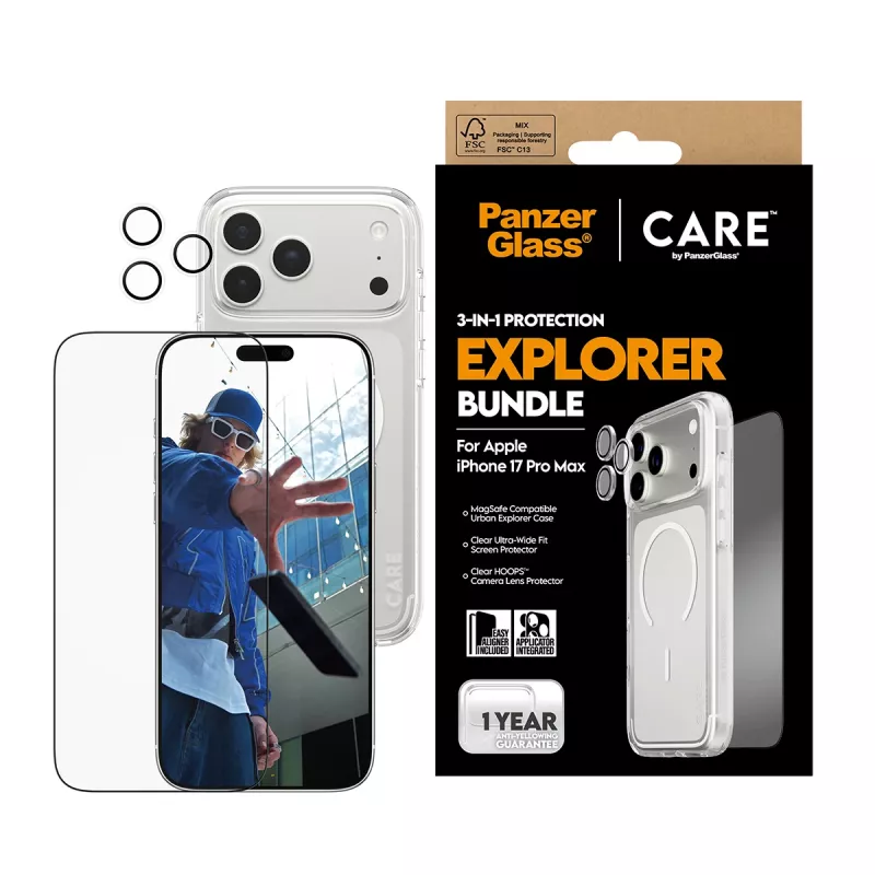 PanzerGlass ® | CARE by ® Flagship 3-in-1 Urban Explorer rinkinys, iPhone 17 Pro Max