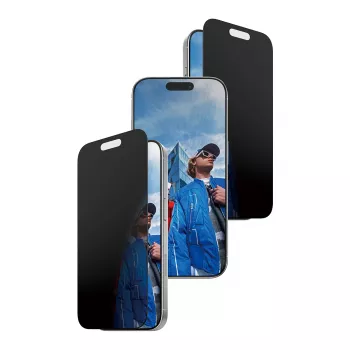 Privatumo ekrano apsauga PanzerGlass iPhone 17 / iPhone 16 Pro — Ultra-Wide Fit, grūdintas stiklas + PET, FASTFIT
