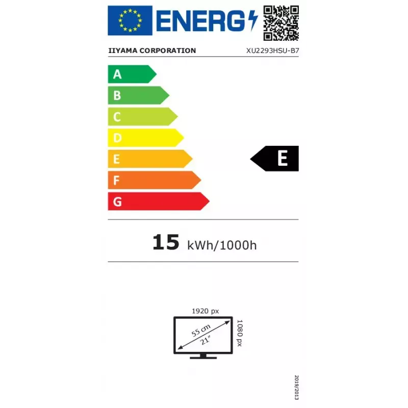 Monitorius iiyama ProLite XU2293HSU-B7 21,5 col. IPS Full HD LED juodas
