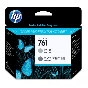 HP 761 pilka/tamsiai pilka DesignJet spausdinimo galvutė, HP DesignJet T7100 spausdintuvui, terminė rašalinė, pilka, Singapūras, 28 mm, 143 mm