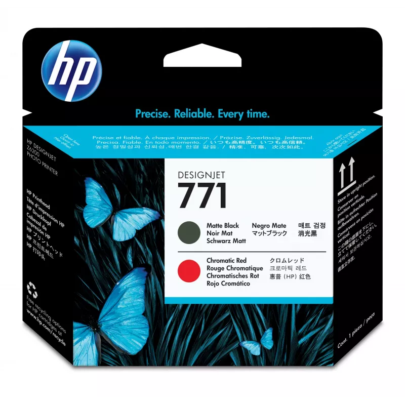 HP 771 spausdinimo galvutė matinė juoda/chromatinė raudona