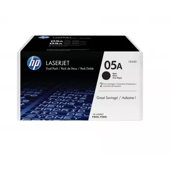 HP 05A 2 rinkinys Originalūs juodi LaserJet tonerių kasetės, 4600 puslapių, juoda, 2 vnt.