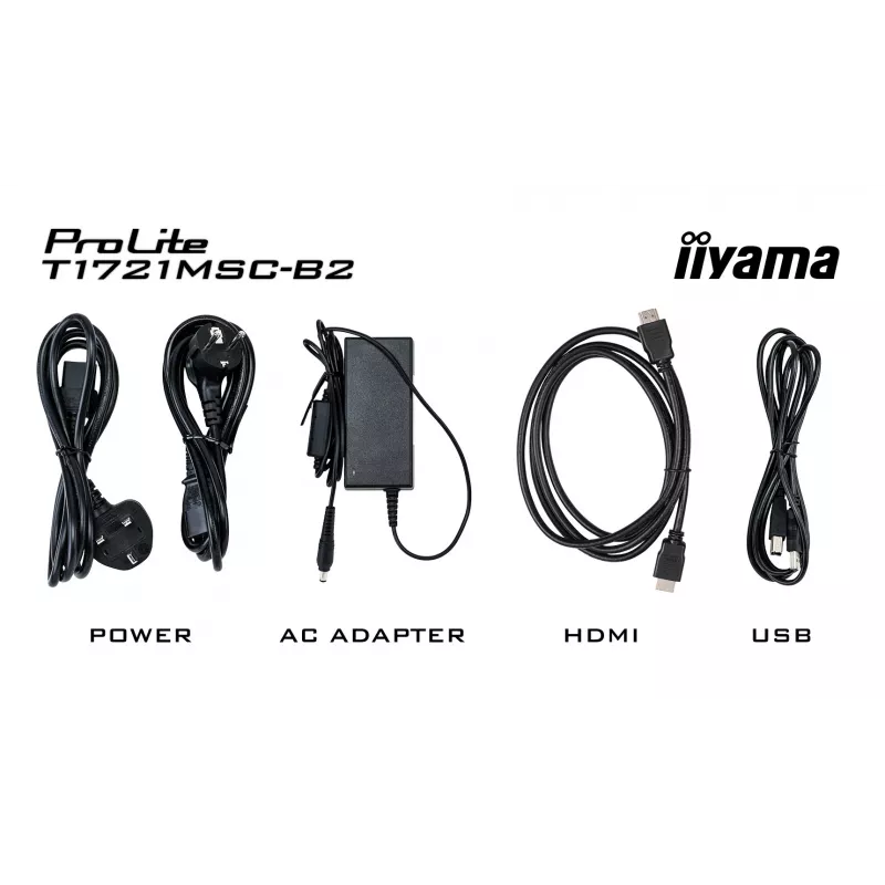 IIyama ProLite T1721MSC-B2 43,2 cm (17 colių) 1280x1024 SXGA LED liečiamasis monitorius, stalinis, juodas