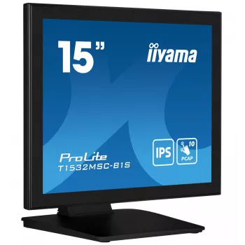Monitorius iiyama ProLite T1532MSC-B1S 38,1 cm (15 inch) 1024 x 768 XGA LCD jutiklinis ekranas juodas