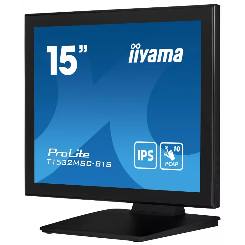 Monitorius iiyama ProLite T1532MSC-B1S 38,1 cm (15 inch) 1024 x 768 XGA LCD jutiklinis ekranas juodas