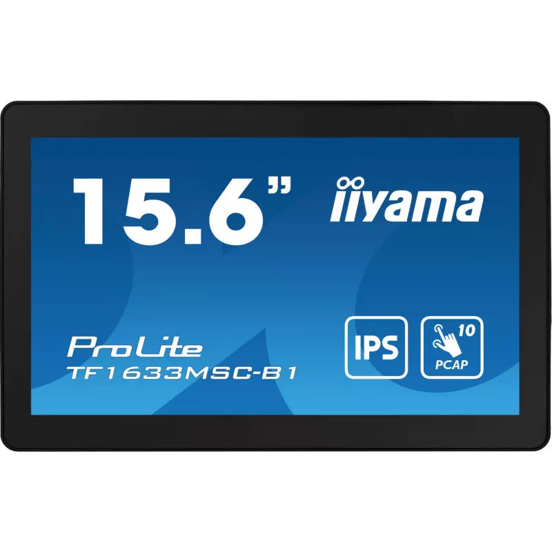 IIYAMA ProLite TF1633MSC-B1 kompiuterio monitorius 39,6 cm (15,6 inch) 1920x1080 Full HD liečiamasis ekranas juodas