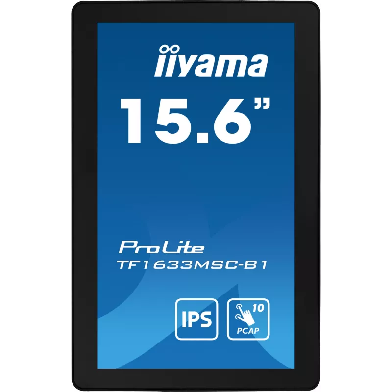 IIYAMA ProLite TF1633MSC-B1 kompiuterio monitorius 39,6 cm (15,6 inch) 1920x1080 Full HD liečiamasis ekranas juodas