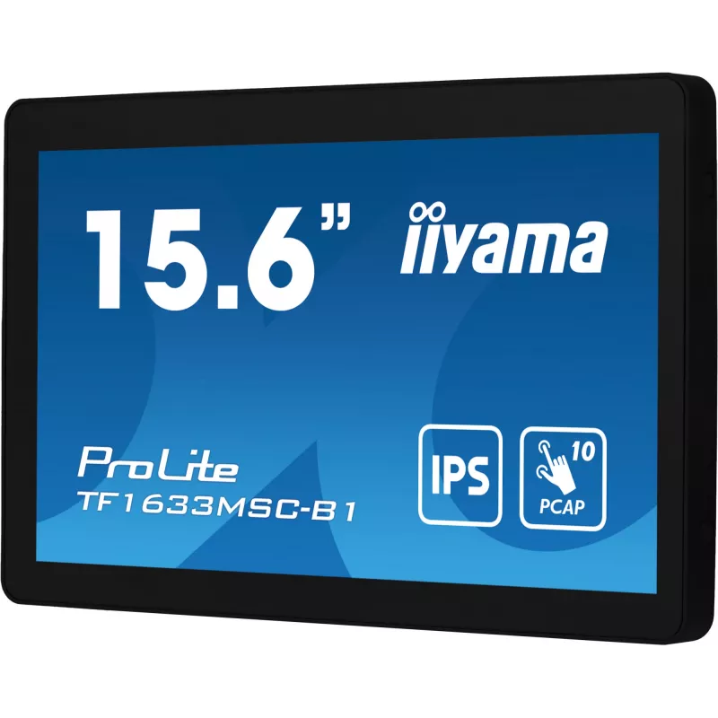 IIYAMA ProLite TF1633MSC-B1 kompiuterio monitorius 39,6 cm (15,6 inch) 1920x1080 Full HD liečiamasis ekranas juodas
