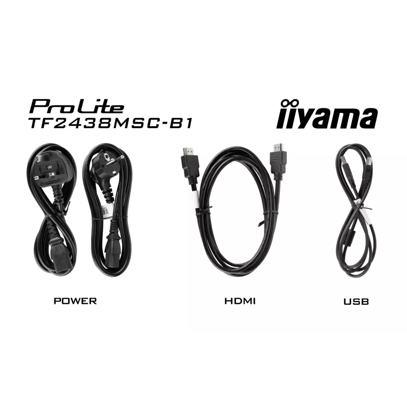 Monitorius iiyama TF2438MSC-B1 60,5 cm (23,8 colio) Full HD LED liečiamuoju ekranu juodas