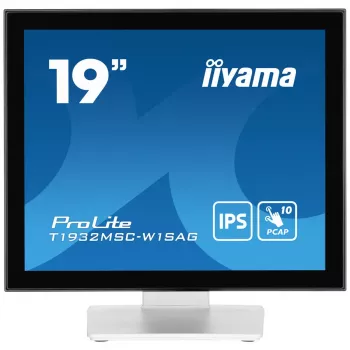 iiyama ProLite T1932MSC-W1SAG monitor kompiuterinis 48,3 cm (19 col.) 1280 x 1024 pikseliai Full HD LED liečiamasis stalinis baltas