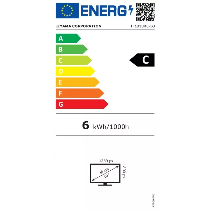 Monitorius iiyama TF1015MC-B3 25,6 cm (10,1 colio) 1280 x 800 pikselių HD LED jutiklinis juodas