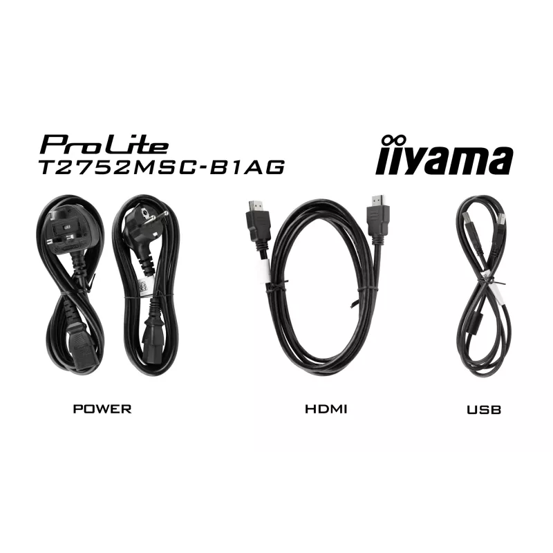 Monitorius iiyama ProLite T2752MSC-B1AG 68.6 cm (27 colių) 1920 x 1080 pikselių Full HD LED liečiamas juodas