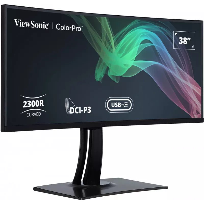 ViewSonic VP3881a monitor 96,5 cm (38 colių) 3840 x 1600 pikselių Quad HD+ LED juodas