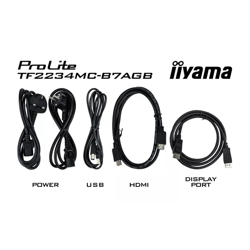 IIYAMA ProLite TF2234MC-B7AGB 54,6 cm (21,5 inch) Full HD LED jutiklinis monitorius su daugialypiu lietimu, juodas
