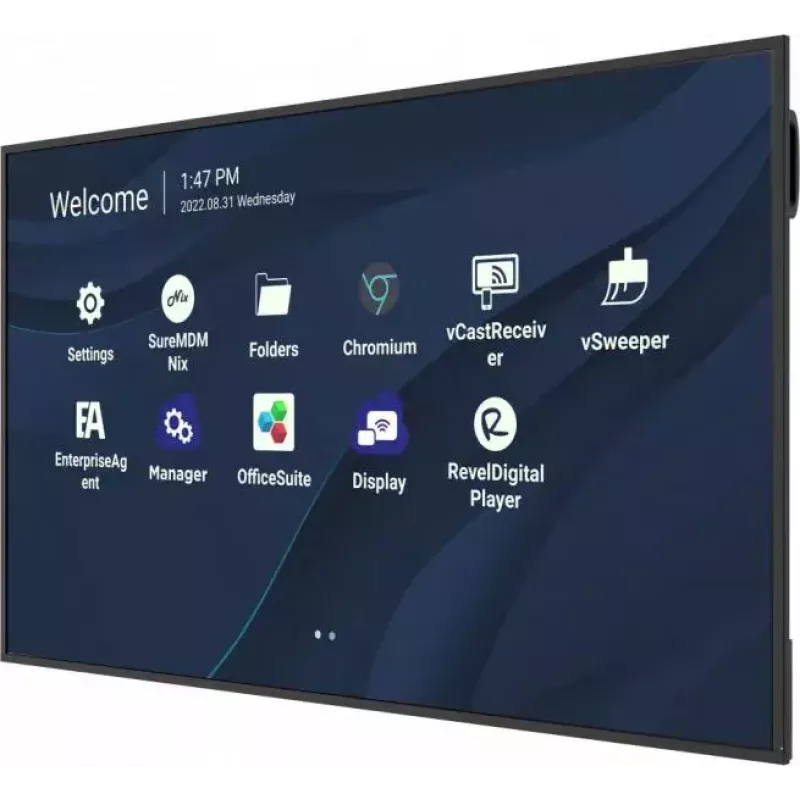 ViewSonic CDE7530 skaitmeninės reklamos ekranas 190,5 cm (75 colių) 4K Ultra HD (3840 x 2160), 450 cd/m², Wi-Fi, USB-C, integruotas SoC grotuvas, Android 11, juodas