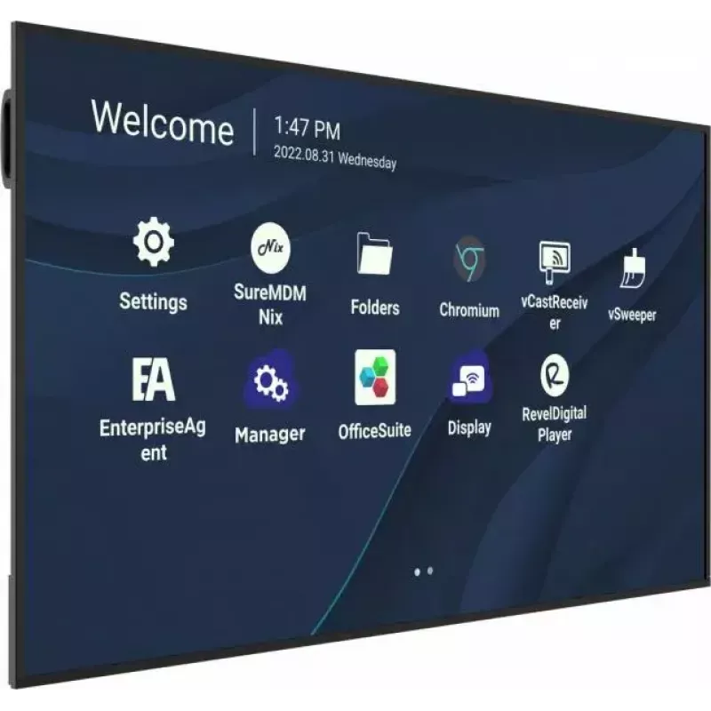 ViewSonic CDE7530 skaitmeninės reklamos ekranas 190,5 cm (75 colių) 4K Ultra HD (3840 x 2160), 450 cd/m², Wi-Fi, USB-C, integruotas SoC grotuvas, Android 11, juodas