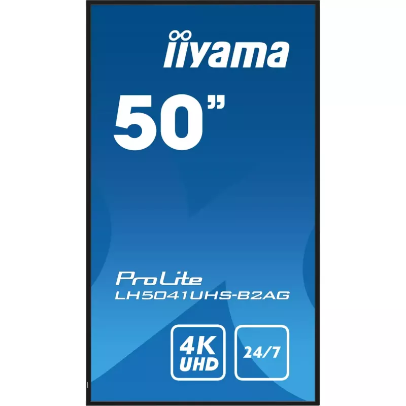 iiyama LH5041UHS-B2AG skaitmeninės reklamos ekranas, 127 cm (50 colių), LCD, 500 cd/m², 4K Ultra HD, juodas, 24/7