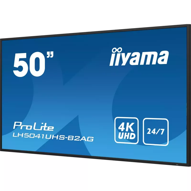 iiyama LH5041UHS-B2AG skaitmeninės reklamos ekranas, 127 cm (50 colių), LCD, 500 cd/m², 4K Ultra HD, juodas, 24/7