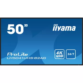 iiyama LH5041UHS-B2AG skaitmeninės reklamos ekranas, 127 cm (50 colių), LCD, 500 cd/m², 4K Ultra HD, juodas, 24/7