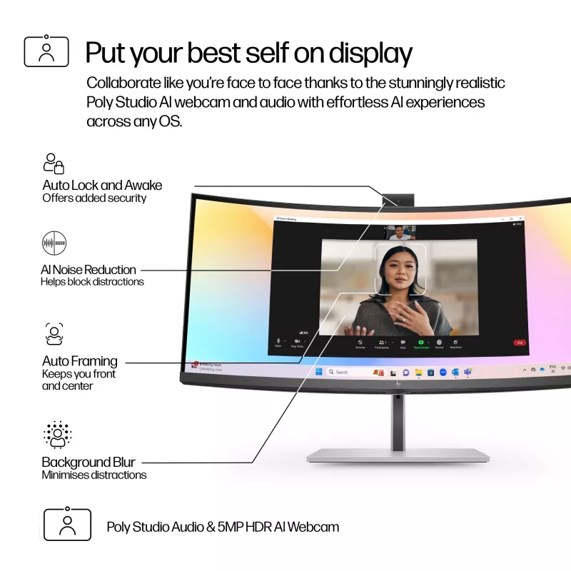 HP Series 7 Pro 34 colių WQHD konferencinis monitorius 734pm
