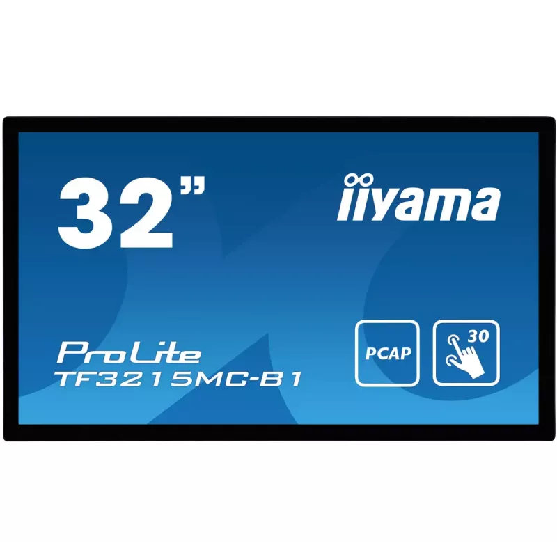 Monitorius iiyama ProLite TF3215MC-B2 80 cm (31,5 col.) 1920 × 1080 pikselių Full HD LED liečiamas ekranas „Kiosk“ juodas