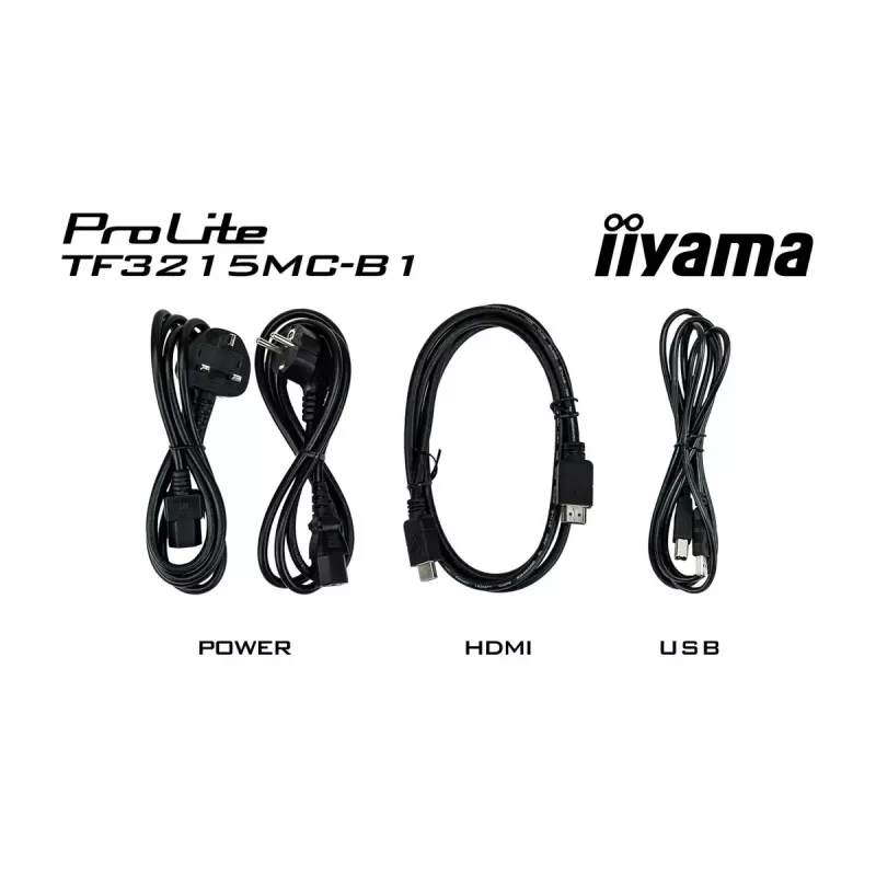 Monitorius iiyama ProLite TF3215MC-B2 80 cm (31,5 col.) 1920 × 1080 pikselių Full HD LED liečiamas ekranas „Kiosk“ juodas